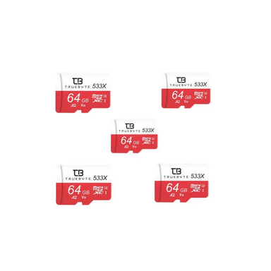 کارت حافظه microSD HC تروبایت (Truebyte) مدل 533X-A1- V30 کلاس 10 استاندارد UHS-I U3 ظرفیت 64 گیگابایت بسته 5 عددی