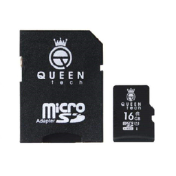 کارت حافظه microSDHC کویین تک (Queen Tech) مدل 300X کلاس 10 استاندارد UHS-I U1 ظرفیت 16 گیگابایت به همراه آداپتور SD