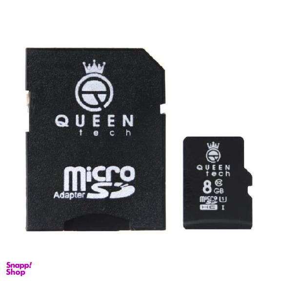کارت حافظه microSDHC کویین تک (Queen Tech) مدل 300X کلاس 10 استاندارد UHS-I U1 ظرفیت 8 گیگابایت به همراه آداپتور SD