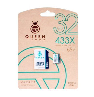 کارت حافظه microSDHC کویین تک (Queen Tech) مدل Elite 433X کلاس 10 استاندارد UHS-I U1 ظرفیت32گیگابایت به همراه آداپتور SD
