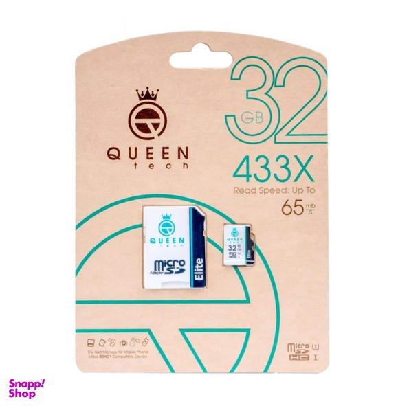 کارت حافظه microSDHC کویین تک (Queen Tech) مدل Elite 433X کلاس 10 استاندارد UHS-I U1 ظرفیت32گیگابایت به همراه آداپتور SD