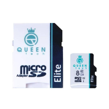 کارت حافظه microSDHC کویین تک (Queen Tech) مدل Elite 433X کلاس 10 استاندارد UHS-I U1 ظرفیت 8گیگابایت به همراه آداپتور SD
