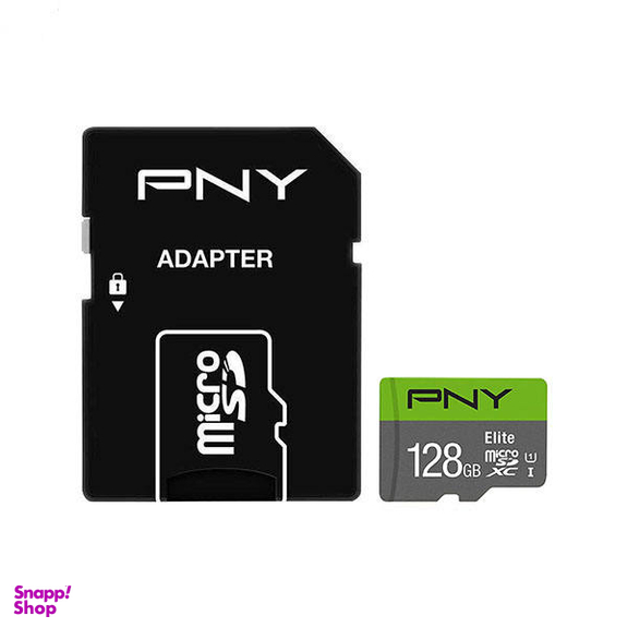 کارت حافظه microSDXC پی ان وای (PNY) مدل Elite کلاس 10 استاندارد UHS-I U1 ظرفیت 128 گیگابایت به همراه آداپتور SD