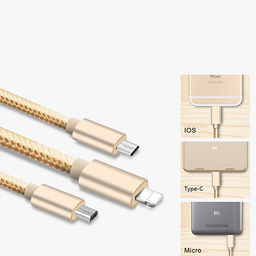 کابل 3 کاره Lightning و میکرو و تایپسی نیتو مدل NT-UC003 طول 1 متر