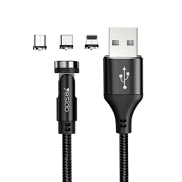 کابل 3کاره مگنتی Lightning و میکرو و تایپسی یسیدو (Yesido) مدل Ca68 طول 1 متر