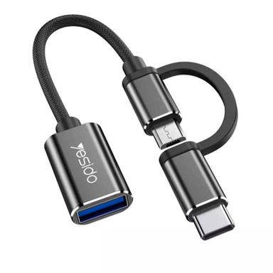 مبدل Type-C/MicroUSB به USB OTG یسیدو (Yesido) مدل GS02