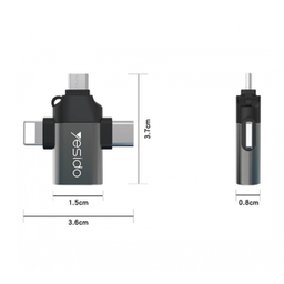تبدیل میکرو یو اس بی تایپ سی و Lightning یسیدو (Yesido) مدل GS15