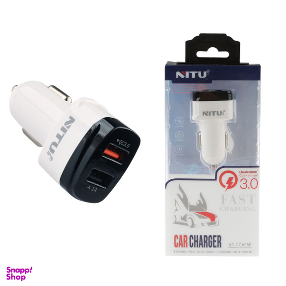 شارژر فندکی فست شارژ 2 پورت نیتو (Nitu) مدل NT-CC835F