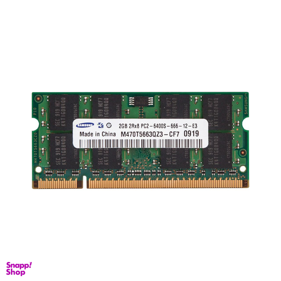 رم لپ تاپ DDR2 تک کاناله 800 مگاهرتز سامسونگ مدل 6400s ظرفیت 2 گیگابایت