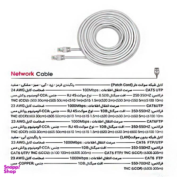 کابل شبکه CAT6 تسکو مدل TNC610