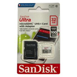 کارت حافظه microSDXC سن دیسک مدل Ultra کلاس 10 استاندارد UHS-I سرعت 100MBps ظرفیت 32 گیگابایت به همراه آداپتور SD