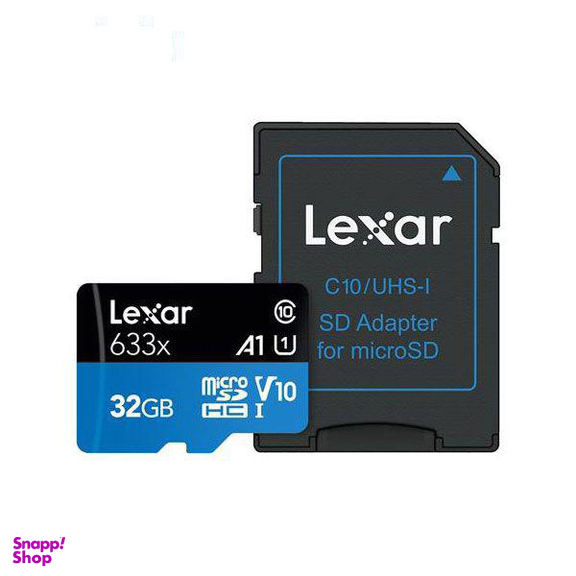 کارت حافظه microSDXC لکسار مدل 633Xکلاس 10 استاندارد UHS-I سرعت 95MBps ظرفیت 32 گیگابایت به همراه آداپتور SD