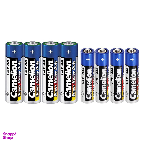 باتری قلمی و نیم قلمی کملیون (Camelion) مدل Super Heavy Duty بسته 8 عددی