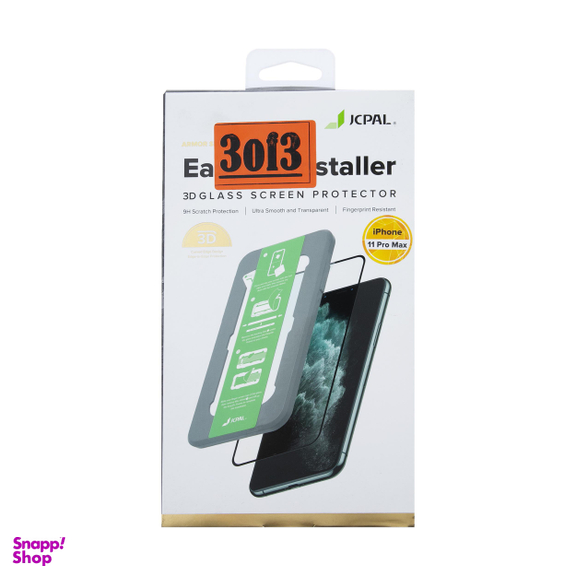 محافظ صفحه نمایش شیشه ای 3D جی.سی.پال (Jcpal) مدل EeasyOn Installer J03 مناسب موبایل اپل iPhone 11ProMax/XsMax
