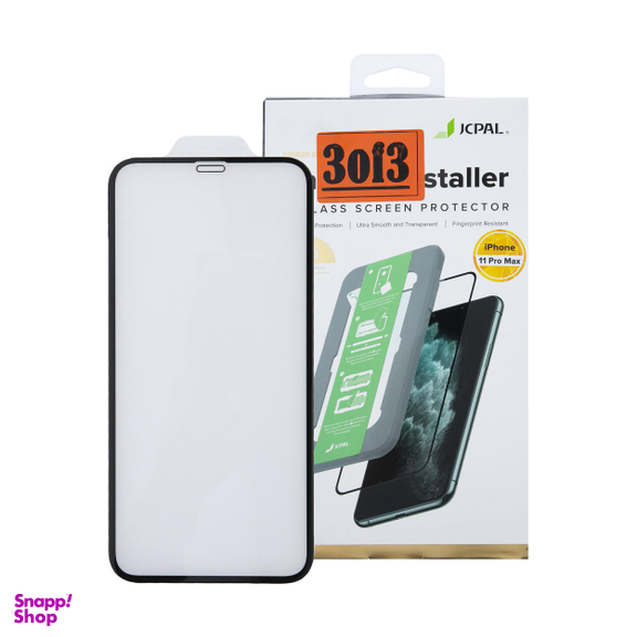محافظ صفحه نمایش شیشه ای 3D جی.سی.پال (Jcpal) مدل EeasyOn Installer J03 مناسب موبایل اپل iPhone 11ProMax/XsMax
