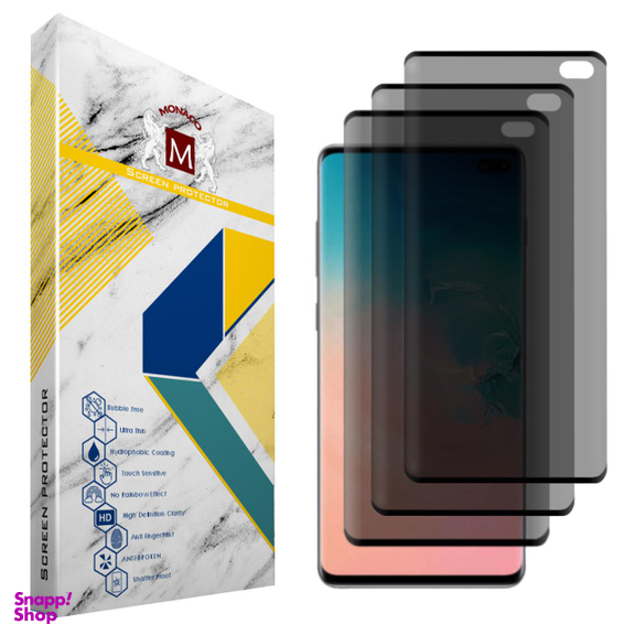 محافظ صفحه نمایش موناکو (Monaco) مدل RC001 برای حفظ حریم شخصی مناسب موبایل سامسونگ Galaxy S10 Plus بسته سه عددی