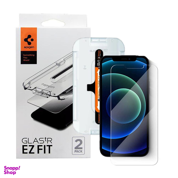 محافظ صفحه نمایش اسپیگن (Spigen) مدل GlastR EZ مناسب موبایل اپل iPhone 12 /12 pro بسته 2 عددی