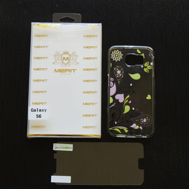 کاور مریت (Merit) مدل grn-folia مناسب موبایل سامسونگ Galaxy S6 به همراه محافظ صفحه نمایش