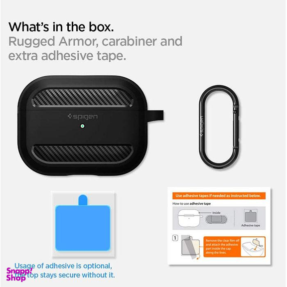 کاور اسپیگن (Spigen) مدل Rugged Armor مناسب کیس هندزفری اپل AirPods Pro