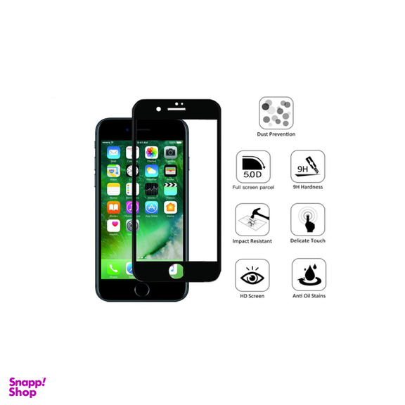 محافظ صفحه نمایش تمام چسب شیشه ای لاین (Lion) مدل 5D مناسب موبایل اپل iPhone 6/6s