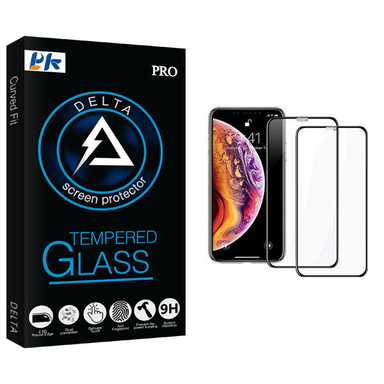 محافظ صفحه نمایش پی کی مدل Delta Glass مناسب برای گوشی موبایل اپل iPhone X/XS بسته 2 عددی