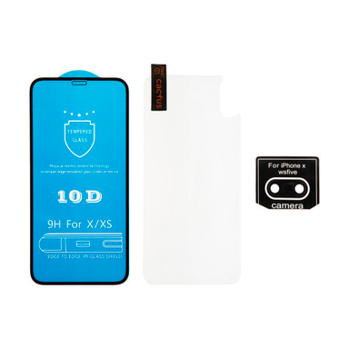 محافظ صفحه نمایش و پشت گوشی کاکتوس مدل MGPR_Bck مناسب برای گوشی موبایل اپل IPhoneXS MAX به همراه محافظ لنز دوربین