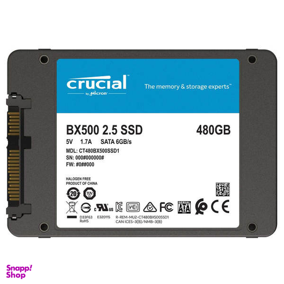 اس اس دی اینترنال کروشیال مدل BX500 ظرفیت 480 گیگابایت