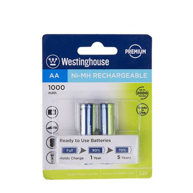 باتری قابل‌ شارژ قلمی وستینگهاوس مدل Ni-MH Rechargeable بسته 2 عددی