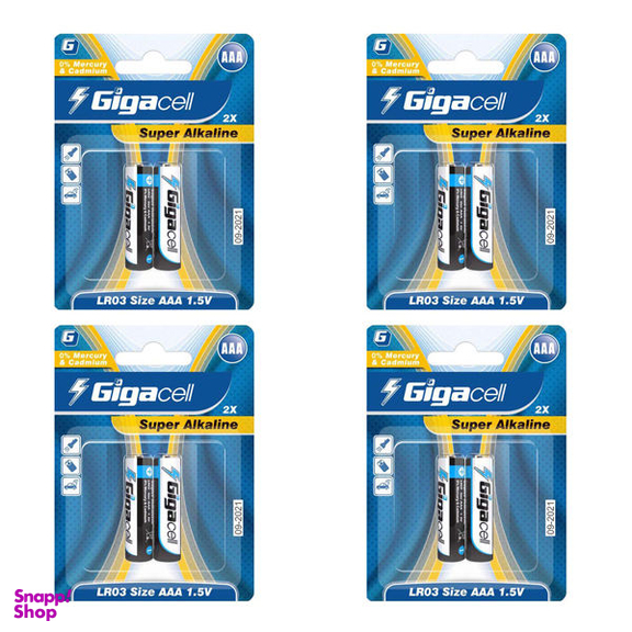 باتری نیم قلم گیگاسل مدل Super Alkaline بسته 8عددی