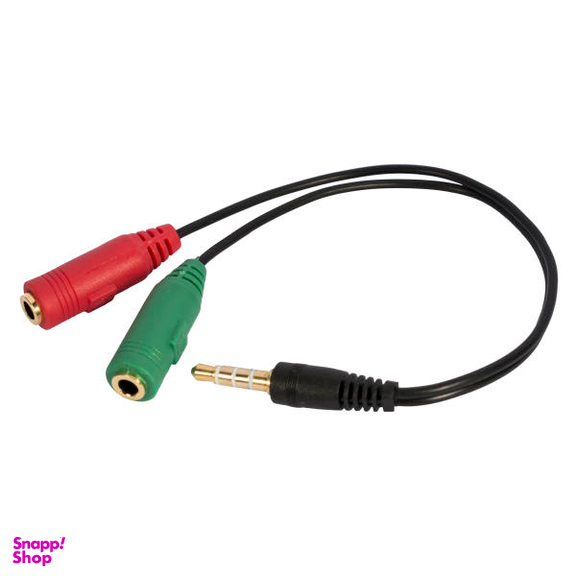 کابل تبدیل 1 به 2 جک 3.5 میلی متری مدل PS8420 طول 0.2 متر