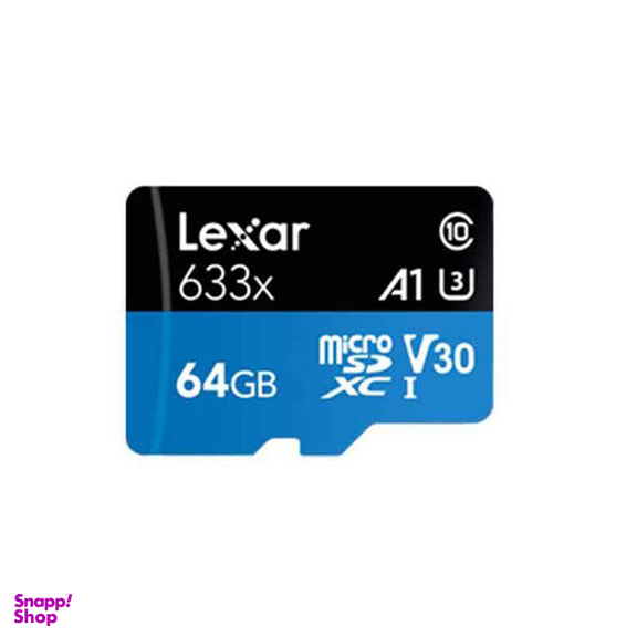 کارت حافظه‌ microSDXC لکسار مدل 633X کلاس 10 استاندارد UHS-I U3 سرعت ظرفیت 64گیگابایت