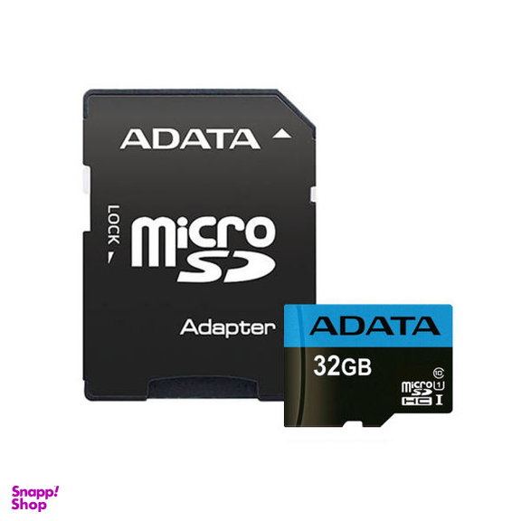کارت حافظه‌ microSDHC ای دیتا مدل Premier کلاس 10 استاندارد UHS-I U1 سرعت 100MBps ظرفیت 32 گیگابایت به همراه آداپتور SD