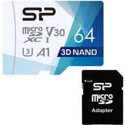 کارت حافظه microSDXC سیلیکون پاور مدل Superior Pro کلاس 10 استاندارد UHS-I U3 سرعت 100MBps ظرفیت 64 گیگابایت آداپتور SD