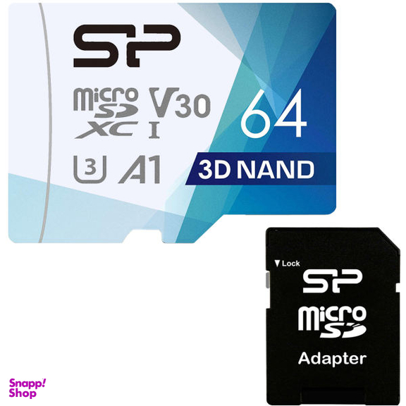 کارت حافظه microSDXC سیلیکون پاور مدل Superior Pro کلاس 10 استاندارد UHS-I U3 سرعت 100MBps ظرفیت 64 گیگابایت آداپتور SD