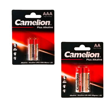 باتری قلمی و نیم قلمی کملیون (Camelion) مدل Plus Alkaline کد 025 بسته 4 عددی