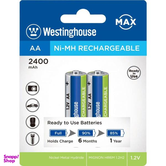 باتری قابل شارژ قلمی وستینگ هاوس مدل Ni-MH Rechargeable بسته‌ی 2 عددی