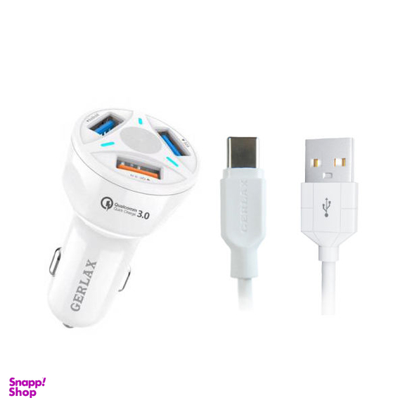 شارژر فندکی جرلکس مدل GC-06 به همراه کابل تبدیل USB-C