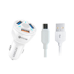 شارژر فندکی جرلکس مدل GC-06 به همراه کابل تبدیل microUSB