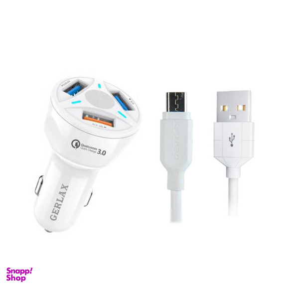 شارژر فندکی جرلکس مدل GC-06 به همراه کابل تبدیل microUSB