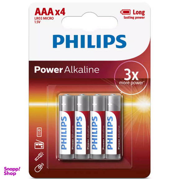 باتری نیم قلمی فیلیپس مدل LR03P4B/97 بسته چهار عددی