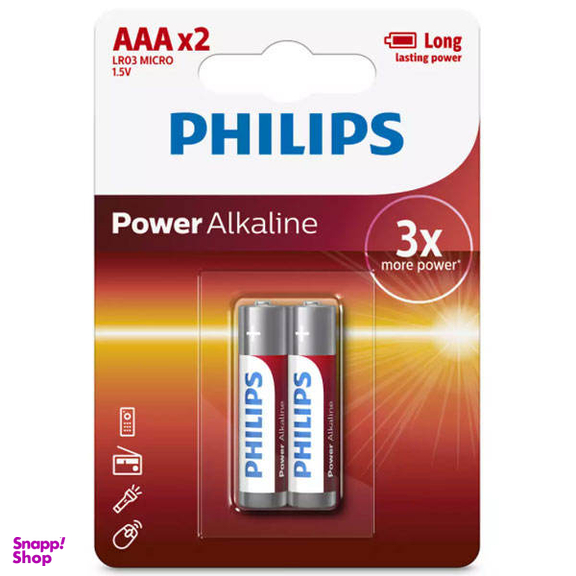 باتری نیم قلمی فیلیپس مدل LR03P2B/97 بسته 2 عددی