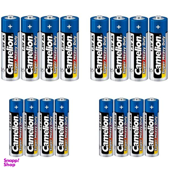 باتری قلمی و نیم قلمی کملیون مدل Super Heavy Duty مجموعه 16 عددی