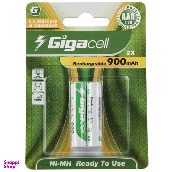 باتری نیم قلمی قابل شارژ گیگاسل مدل 900mAh بسته 2 عددی