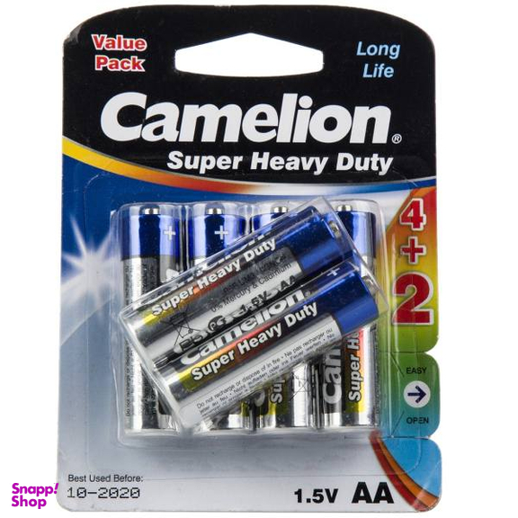 باتری قلمی کملیون (Camelion) مدل Super Heavy Duty بسته 6 عددی