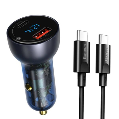 شارژر فندکی بیسوس مدل TZCCKX_0G به همراه کابل تبدیل USB-C
