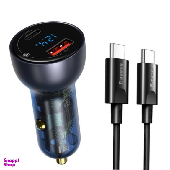 شارژر فندکی بیسوس مدل TZCCKX_0G به همراه کابل تبدیل USB-C