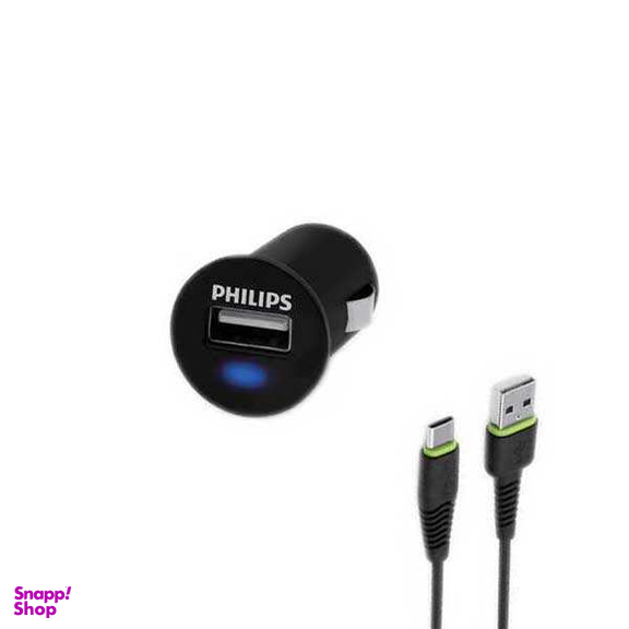 شارژر فندکی فیلیپس مدل DLP-2520U به همراه کابل تبدیل microUSB
