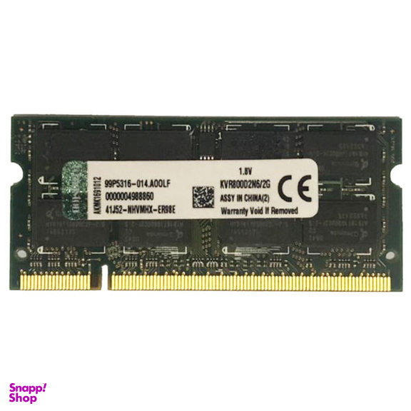 رم لپ تاپ DDR2 تک کاناله 800 مگاهرتز CL6 کینگستون مدل KVR800D2N6 ظرفیت 2 گیگابایت