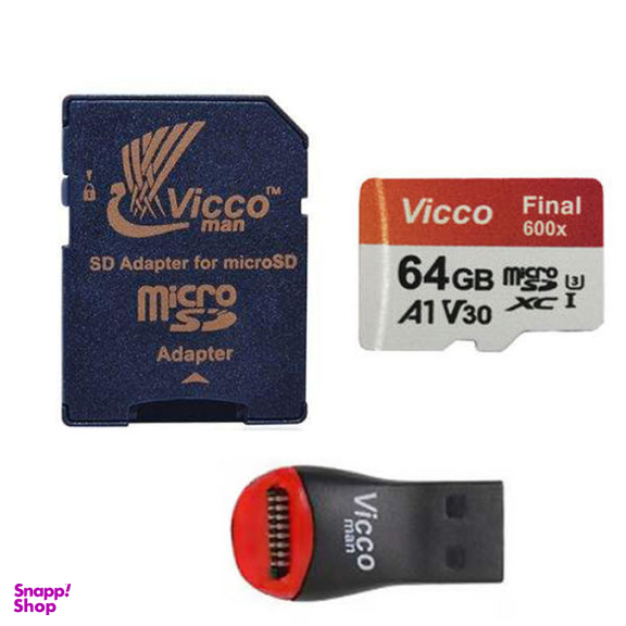 کارت حافظه microSDXC ویکو من مدل Final 600X کلاس 10 استاندارد UHS-I U3 سرعت 90MBps ظرفیت 64گیگابایت همراه با کارت خوان