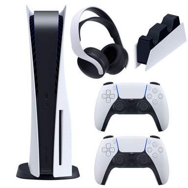 مجموعه کنسول بازی سونی مدل PlayStation 5 ظرفیت 825 گیگابایت ریجن اروپا به همراه هدست و پایه شارژر
